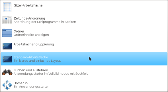KDE Standard Arbeitsflächenlayout - (Technik, Internet, programmieren)
