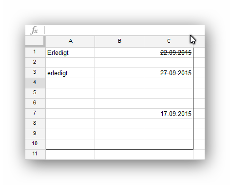 Das ist das Resultat - (Microsoft Excel, Google Tabellen, bedingte-formatierung)