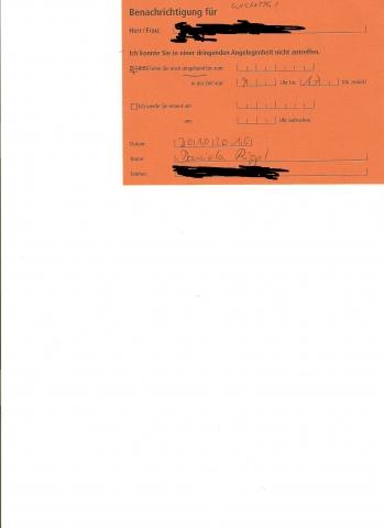 Orangene Benachrichtigungskarte im Briefkasten. Kennt das jemand? (Post Orangene Benachrichtigungskarte im Briefkasten. Kennt das jemand? (Post