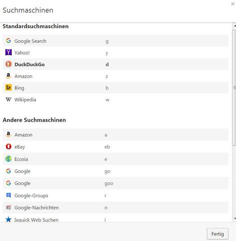 Opera Standard- / Andere Suchen - (Computer, Einstellungen, Suchmaschine)