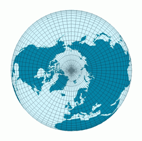 Nordhalbkugel mit Arktis - (Nordpol, Südpol)