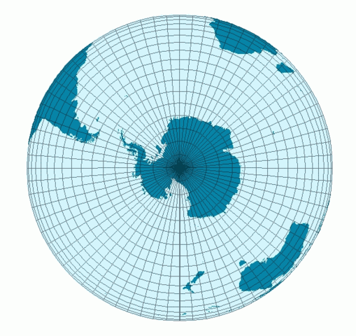 Südhalbkugel mit Antarktis - (Nordpol, Südpol)