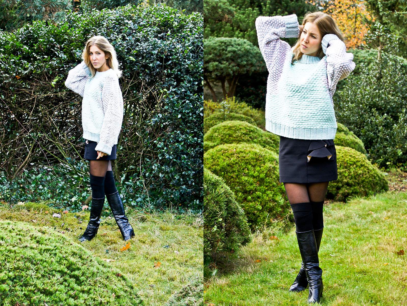 Overknee Strümpfe Outfit Winter