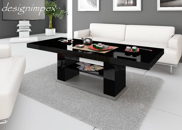 Tisch Hochglanz Schwarz ausziehbar und höhenverstellbar - (wohnen, Möbel, Tisch)
