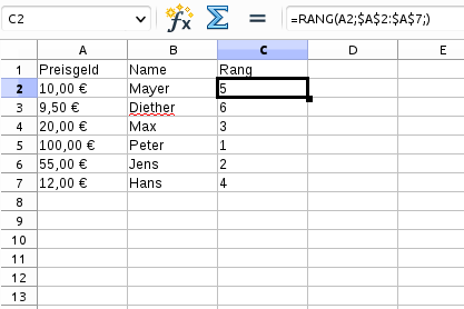Rangliste in Excel Tabelle erstellen? (Microsoft Excel, VBA)