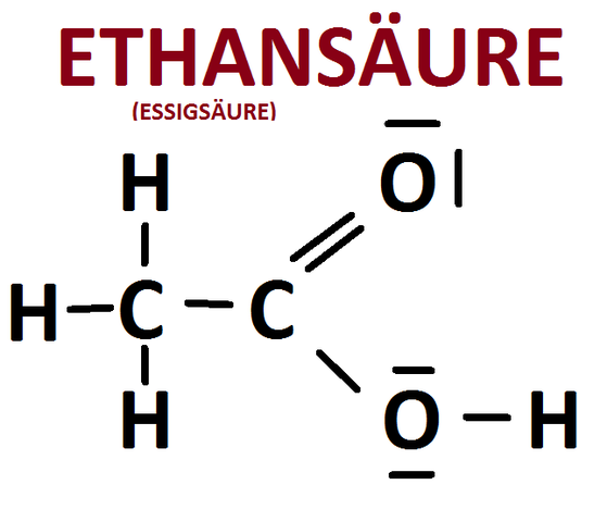 Strukturformel Ethansäure - (Chemie, Formel, Essig)
