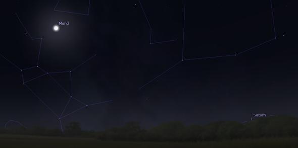 Der Mond am 19.10. um 19:30 Richtung Südwest - (Physik, Astronomie, Mond)