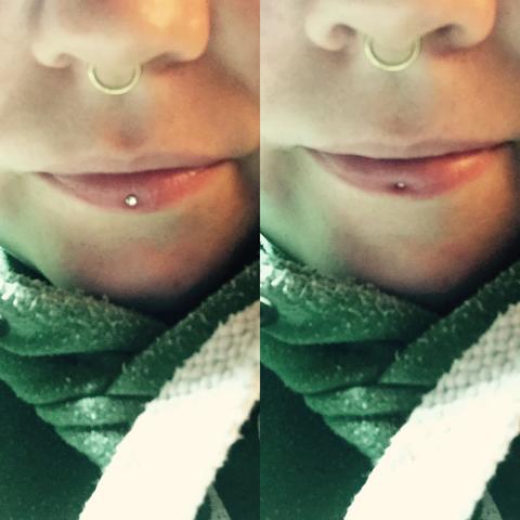 ashley piercing rutsch in die lippe