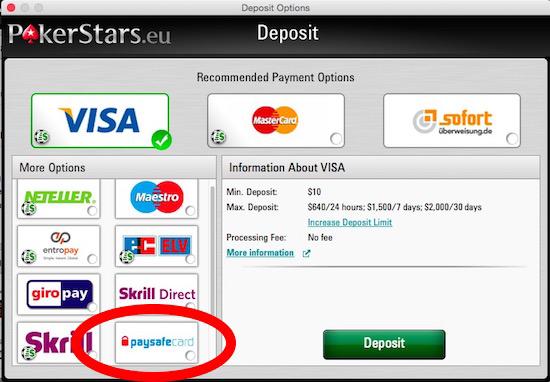 Pokerstars Deposit - (Paysafecard, Poker)