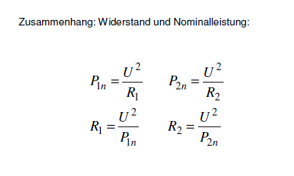 Nominalleistung und Widerstand - (Physik, Elektronik, Stromkreis)