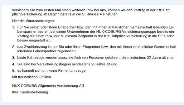 Sfk 1 2 Bei Neueinstufung Kfz Versicherung