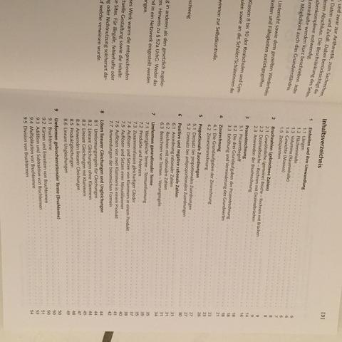 1. Seite vom Inhaltsverzeichnis - (Mathematik, Unterschied, Nordrhein-Westfalen)