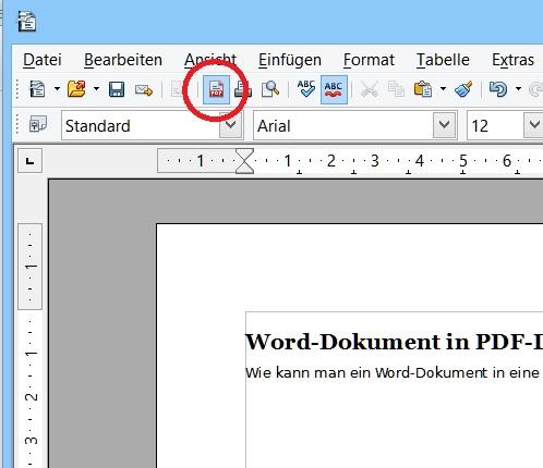 OpenOffice, Word-Dokument in eine PDF-Datei umwandeln - (Computer, Bewerbung)