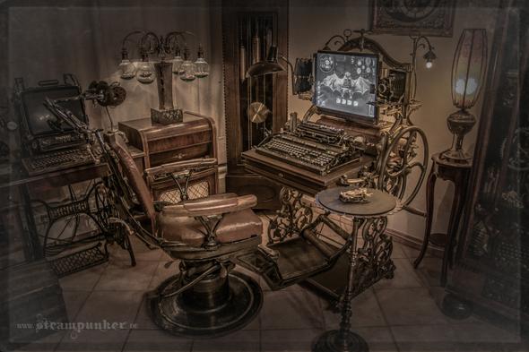 Steampunk Computer - Arbeitszimmer - (Webseite, Möbel, Zimmer)