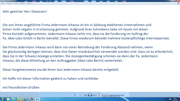 Ideo Labs Jedermann Inkasso War Es Ein Fehler Der Polizei Zu Mailen Recht Betrug