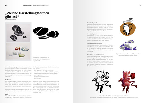 Innenseite von Mappenvorbereitung kompakt" (ISBN 978-3-00-045209-3 - (Studium, Design, Mappenvorbereitung)
