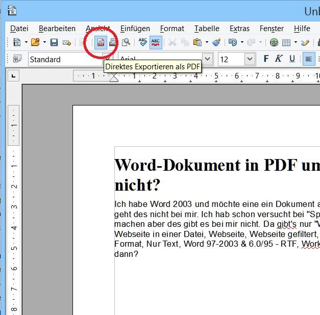 Word dokument in pdf umwandeln geht nicht computer dokumente 
