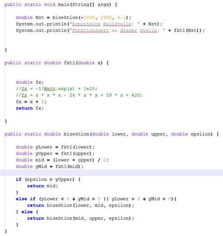 Ich Muss Diesen Selbst Programmierten Code Bisektionsverfahren Rekursiv Darstellen Jedoch Tue Ich Mir Da Schwer Kann Mir Jemand Zur Hand Gehen Programmieren Java