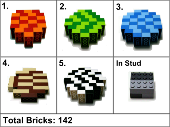 Bauanleitung für 2x4er Steine im PaB Becher - (Lego, bew)