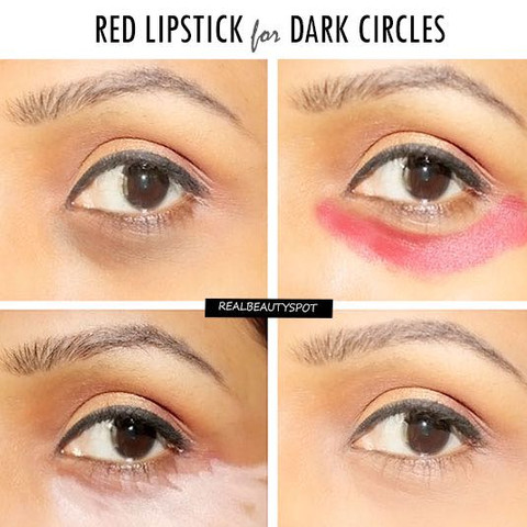 Das Rot neutralisiert die Verfärbung unter deinen Augen! - (Medizin, Beauty, Make-Up)