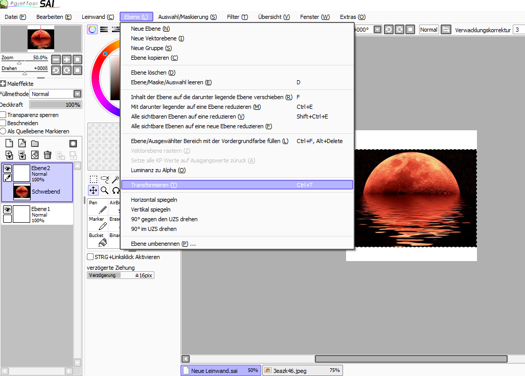 Paint Tool Sai kopieren und neu einfügen? (digitales zeichnen)