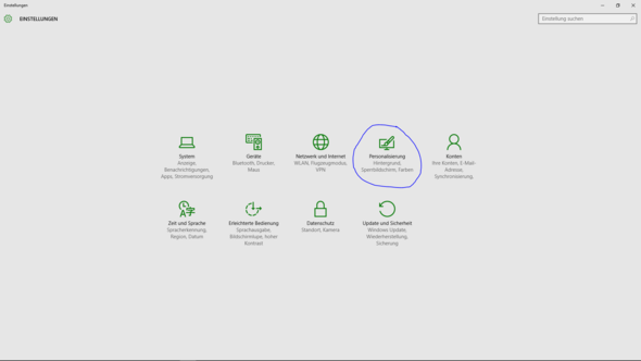 Schritt 1: Gehe in Einstellungen --> Personalisierung --> Farben - (Computer, PC, Windows)