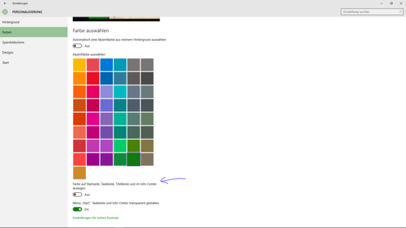 Farbe setzten und auf Taskleiste übertragen. - (Computer, PC, Windows)