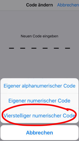 Iphone code ändern 4 stellig