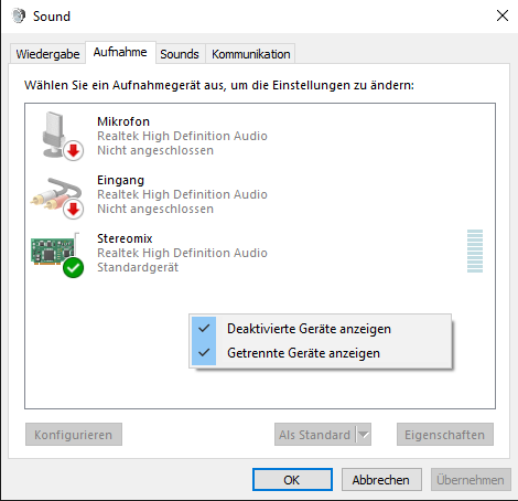 Audioausgabe als Aufnahmegerät - (PC, Windows, Notebook)