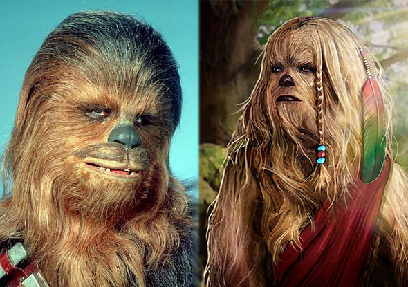  - (Frauen, Star Wars, chewbacca)