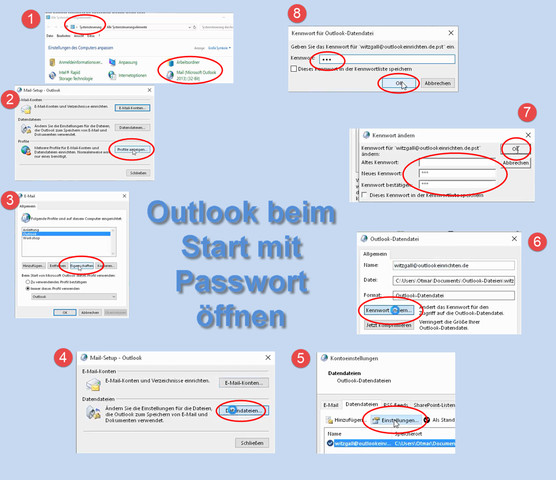 Outlook beim Start mit Kennwort öffnen - (Microsoft Outlook, Kennwort)