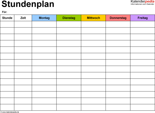 Stundenplan - (Computer, Microsoft Excel, Office)