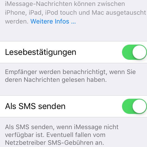Einstellungen- Nachrichten  - (Handy, iPhone, Nachrichten)