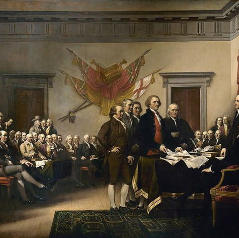 Die Gründungsväter T. Jefferson, G. Washington, J. Adams und B. Franklin … - (Geschichte, Entstehung)