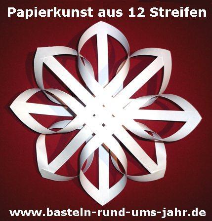Papierkunst Stern www.basteln-rund-ums-jahr.de - (Familie, Geschenk, Weihnachten)