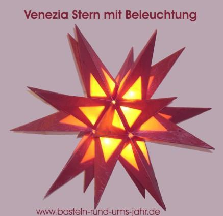 Venezia Stern mit Beleuchtung www.basteln-rund-ums-jahr.de - (Familie, Geschenk, Weihnachten)
