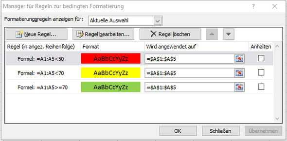 Bedingte Formatierung EXCEL 2010 - (Microsoft Excel, formatieren)