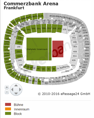 Commerzbank-Arena Frankfurt 51.000 Plätze - (Rihanna, Sitzplatz, Stehplatz)