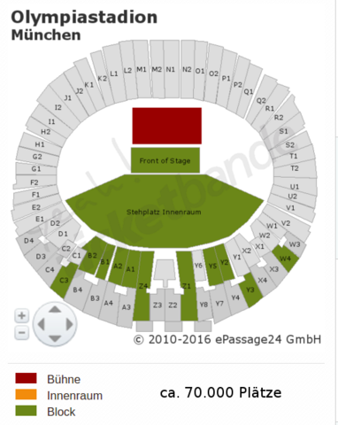 Olympiastadion München 70.000 Plätze - (Rihanna, Sitzplatz, Stehplatz)