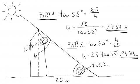 Turmhöhe berechnen - (Mathematik, Geometrie)