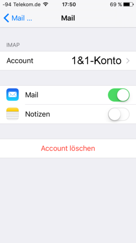 1&1-Konto, Kalender nicht verfügbar - (Apple, iPhone, iOS)