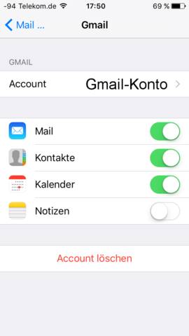 Gmail-Konto, Kalender verfügbar - (Apple, iPhone, iOS)