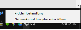 Kontextmenü des Vebindungssymbols - (PC, Internet, Windows 10)