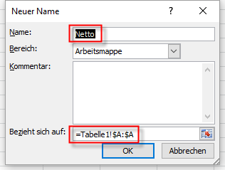 Excel 2010 MWST berechnen mit benannten Zellen - (Microsoft Excel, Formel, Mehrwertsteuer)