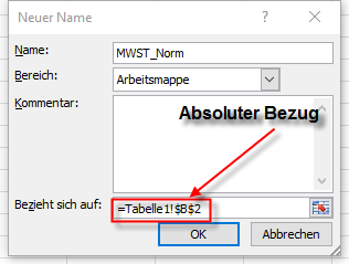 Excel 2010 MWST berechnen mit benannten Zellen - (Microsoft Excel, Formel, Mehrwertsteuer)