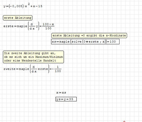 Berechnung in SMath mit maple Erweiterung - (Schule, Mathe, Mathematik)