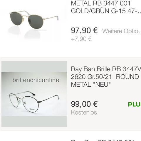 eBay app - (Brille, Optik, Fachbegriff)