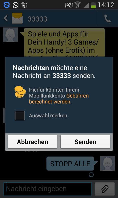 kostenpflichtiger Abo bei jamba.de kündigen per sms, wie? (Kosten)