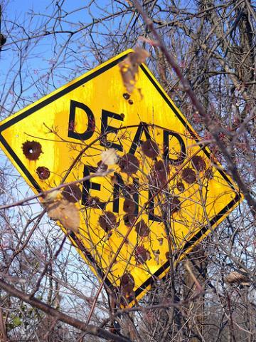 Dead End = Sackgasse - (Amerika, Straße, Verkehrsschild)