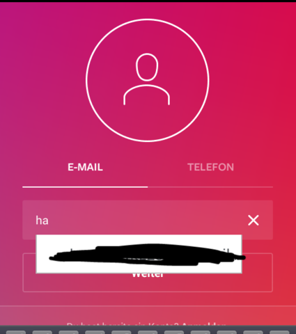 also das die email da angezeigt wird und es nicht soll. - (instagram, Emailadresse)